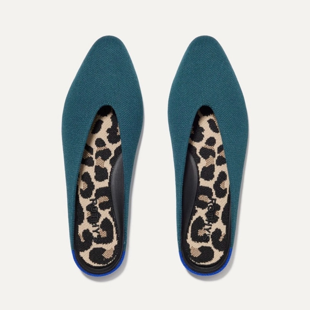 NWOT Rothy's Teal Almond Demi Mule
